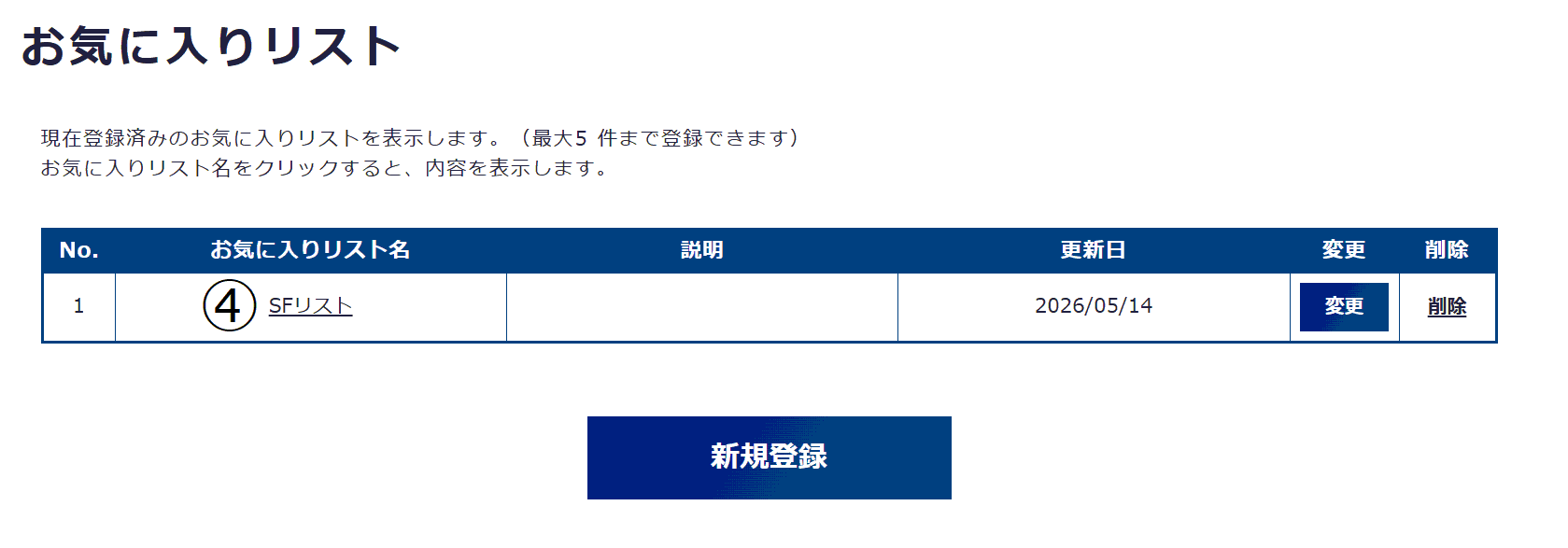 お気に入りリスト登録説明